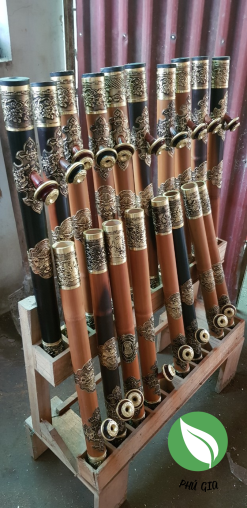 Điếu cày trúc bọc đồng khảm nổi TKN01 9 trucdong3