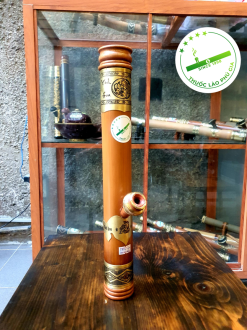 Điếu cày trúc rút du lịch mini bọc đồng 55-58cm 5 rutre2