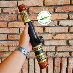 Điếu cày du lịch mini trúc rút bọc đồng khảm (kèm bao da loại dày có túi phụ) 2 20220927 163732 scaled