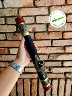 Điếu cày du lịch mini trúc rút bọc đồng khảm (kèm bao da loại dày có túi phụ) 9 dieu cay truc rut dong kham 1 1