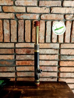 Điếu cày du lịch mini trúc rút bọc đồng khảm (kèm bao da loại dày có túi phụ) 4 dieu cay truc rut dong kham 6 1