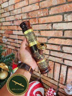 Điếu cày mini trúc bỏ túi rút bọc đồng khảm MNBT02 | TLPG 3 MNBT02M 1