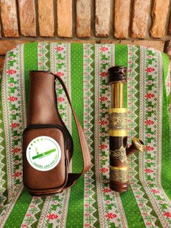 Điếu cày mini bỏ túi trúc rút bọc đồng khảm MNBT02