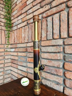 Điếu cày mini trúc rút đế cẩm bọc đồng khảm