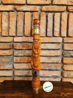 Điếu cày rút mini gỗ hương đỏ trạm rồng nổi