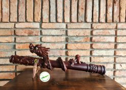 Điếu cày mun trạm rồng cuộn D10