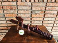 Điếu cày mun trạm rồng cuộn D10