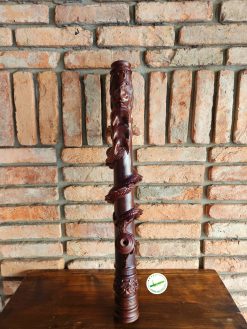 Điếu cày mun trạm rồng cuộn D10