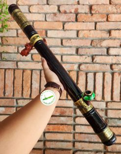 Điếu cày mun sừng khối trạm trơn