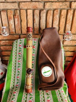 Điếu cày nứa mini du lịch bọc mây thảm MNN04