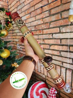 Điếu cày nứa mini du lịch bọc mây thảm MNN04