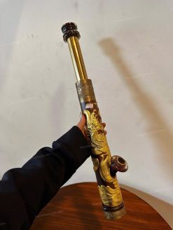 Điếu cày rút mini gỗ mun đen trạm rồng nổi MNM03 3 Điếu cày rút mini gỗ mun đen trạm rồng nổi MNM03