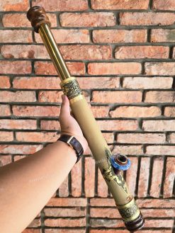 Điếu cày nứa mini rút đế cẩm bọc đồng khảm MNN09 7 điếu cày nứa mini rút đế cẩm bọc đồng khảm mnn09