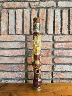 Điếu cày gỗ mun mini rút trạm rồng nổi MNM03 45cm bền đẹp 5 Điếu cày gỗ mun mini rút trạm rồng nổi MNM03