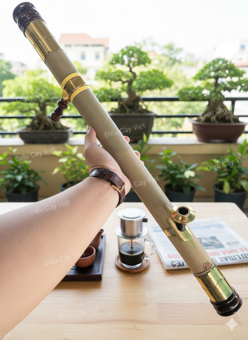 Điếu cày nứa thửa bọc đồng 2 lớp DN07