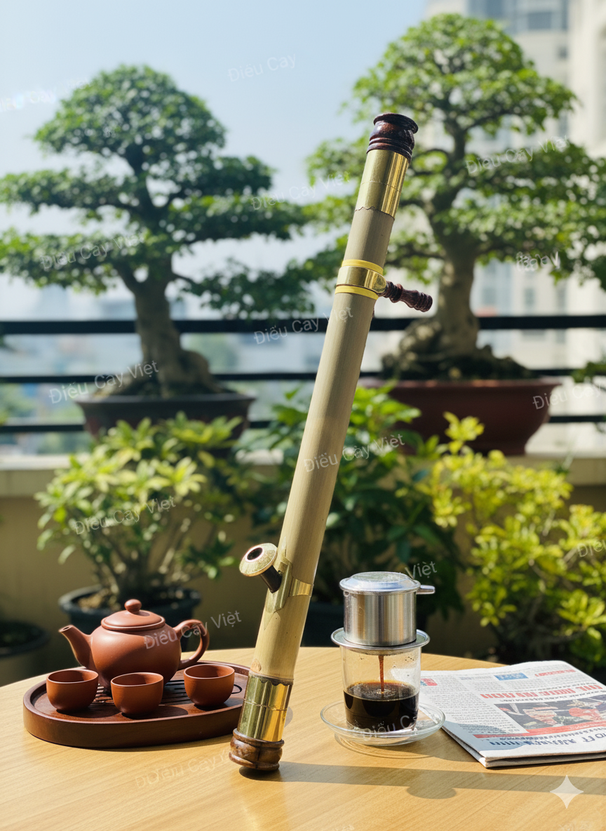 Điếu cày nứa thửa bọc đồng 2 lớp DN07
