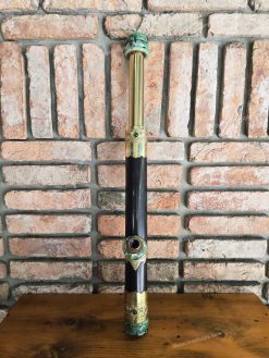 Điếu cày mini rút trúc bọc đồng khảm ngọc MNBT11