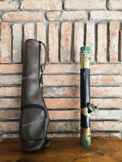 Điếu cày mini rút trúc bọc đồng khảm ngọc MNBT11