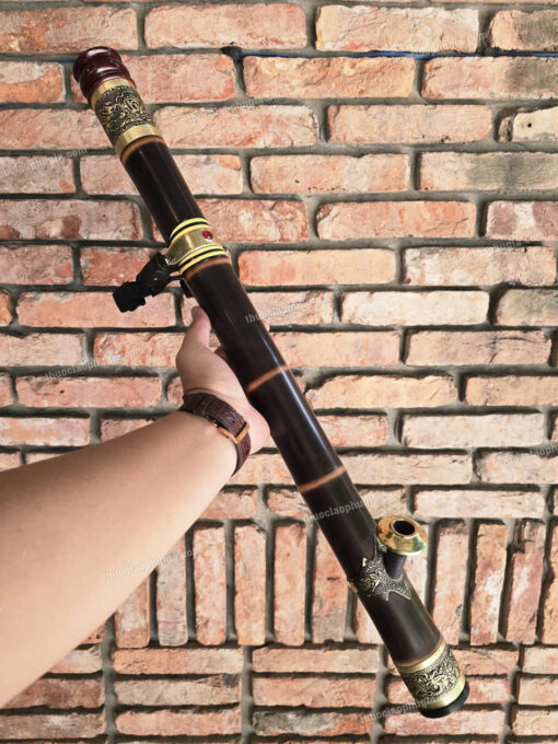 Điếu cày nhiều mắt bọc đồng khảm N25