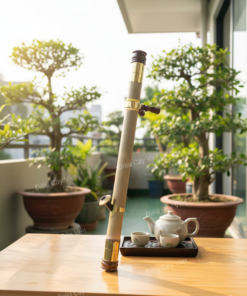 Điếu cày nứa thửa bọc đồng khảm DN06