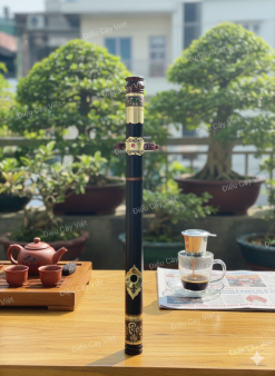 Điếu cày trúc bọc đồng khảm N13