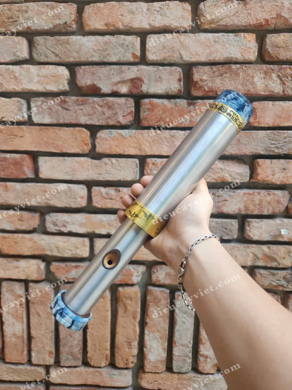 Điếu cày biến hình giấu nỏ nhôm khảm ngọc BH19 Điếu cày biến hình giấu nỏ nhôm khảm ngọc BH19