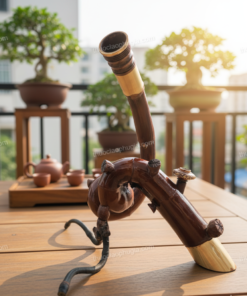 Điếu cày dị tre gai dáng xoắn ốc X05 - điếu quái - đẳng cấp