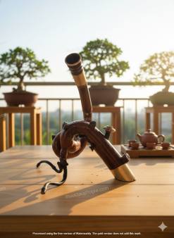 Điếu cày dị tre gai dáng xoắn ốc X05 - điếu quái - đẳng cấp